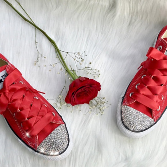Red Swarovski Bling Converse - Picture 5 of 6